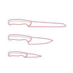 Objects Kitchen Knives Ikea Andlig 3 Piece Knife Set Editable Svg Line Art, Free Vectors File